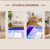 Ultra Soft Area Rug, Non Slip, Stain Resistant, Washable Area Rugs for Living Room, Bedroom, Elegant Ombre Flowing Motif(Blue)