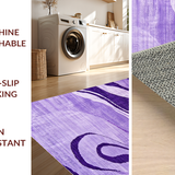 Ultra Soft Area Rug, Non Slip, Stain Resistant, Washable Area Rugs for Living Room, Bedroom, Lively Modern Swirl Pattern(Purple)