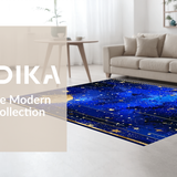 Ultra Soft Area Rug, Non Slip, Stain Resistant, Washable Area Rugs for Living Room, Bedroom, Radiant Nebula Artful Creation(Blue)