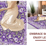 Ultra Soft Area Rug, Non Slip, Stain Resistant, Washable Area Rugs for Living Room, Bedroom, Whimsical Greenery and Petals(Purple)