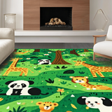 Ultra Soft Area Rug, Non Slip, Stain Resistant, Washable Area Rugs for Living Room, Bedroom, Fun and Quirky Zoo Inspired Style(Green)