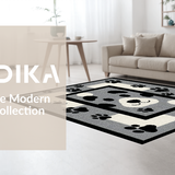 Ultra Soft Area Rug, Non Slip, Stain Resistant, Washable Area Rugs for Living Room, Bedroom, Trendy Low-Profile Paw Pattern(Black)