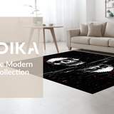 Ultra Soft Area Rug, Non Slip, Stain Resistant, Washable Area Rugs for Living Room, Bedroom, Elegant Witchcraft Inspired Mat(Black)