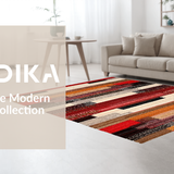Ultra Soft Area Rug, Non Slip, Stain Resistant, Washable Area Rugs for Living Room, Bedroom, Rustic Multicolor Ethnic Motif(Red)