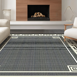Ultra Soft Area Rug, Non Slip, Stain Resistant, Washable Area Rugs for Living Room, Bedroom, Sophisticated Black White Trellis Design(Black)