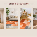 Ultra Soft Area Rug, Non Slip, Stain Resistant, Washable Area Rugs for Living Room, Bedroom, Dynamic Abstract Geometric Aesthetic(Orange)