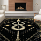 Ultra Soft Area Rug, Non Slip, Stain Resistant, Washable Area Rugs for Living Room, Bedroom, Dark Elegance Animal Pattern(Black)