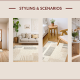 Ultra Soft Area Rug, Non Slip, Stain Resistant, Washable Area Rugs for Living Room, Bedroom, Neutral Handmade Bedroom Area Rug for High Traffic(Beige)