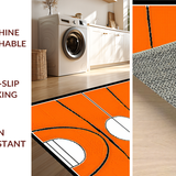 Ultra Soft Area Rug, Non Slip, Stain Resistant, Washable Area Rugs for Living Room, Bedroom, Contemporary Circular Sports Aesthetic(Orange)