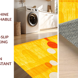 Ultra Soft Area Rug, Non Slip, Stain Resistant, Washable Area Rugs for Living Room, Bedroom, Retro Vibrant Geometric Motif(Yellow)