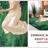 Ultra Soft Area Rug, Non Slip, Stain Resistant, Washable Area Rugs for Living Room, Bedroom, Vibrant Abstract Floral Composition(Green)