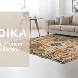 Ultra Soft Area Rug, Non Slip, Stain Resistant, Washable Area Rugs for Living Room, Bedroom, Chic Faded Diamond Pattern(Brown)