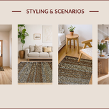 Ultra Soft Area Rug, Non Slip, Stain Resistant, Washable Area Rugs for Living Room, Bedroom, Rustic Earthy Leopard Aesthetic(Brown)