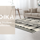 Ultra Soft Area Rug, Non Slip, Stain Resistant, Washable Area Rugs for Living Room, Bedroom, Contemporary Porch Stripe Rug with Sleek Lines and Eye-Catching Contrast Pattern(Gray)