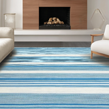 Ultra Soft Area Rug, Non Slip, Stain Resistant, Washable Area Rugs for Living Room, Bedroom, Distinctive Casual Harmony Design(Blue)