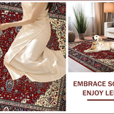 Ultra Soft Area Rug, Non Slip, Stain Resistant, Washable Area Rugs for Living Room, Bedroom, Rustic Heriz Inspired Aesthetic(Red)