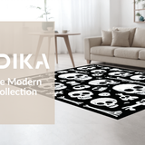 Ultra Soft Area Rug, Non Slip, Stain Resistant, Washable Area Rugs for Living Room, Bedroom, Casual Humorous Gothic Aesthetic(White)