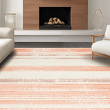 Ultra Soft Area Rug, Non Slip, Stain Resistant, Washable Area Rugs for Living Room, Bedroom, Vintage Inspired Striped Charm(Orange)