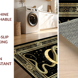Ultra Soft Area Rug, Non Slip, Stain Resistant, Washable Area Rugs for Living Room, Bedroom, Unique Ethereal Serpent Sculpture(Gold)