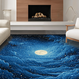 Dreamy Astral Patterned Floor Mat(Blue)