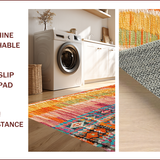 Ultra Soft Area Rug, Non Slip, Stain Resistant, Washable Area Rugs for Living Room, Bedroom, Cotton Vibrant Classroom Dining Area Rug(Orange)