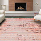 Ultra Soft Area Rug, Non Slip, Stain Resistant, Washable Area Rugs for Living Room, Bedroom, Stylish Soft-Coral Fluid Motif(Pink)