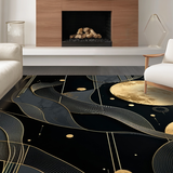 Artful Black Gold Geometric Composition(Black)