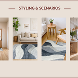Ultra Soft Area Rug, Non Slip, Stain Resistant, Washable Area Rugs for Living Room, Bedroom, Chic Vintage Textured Design(Gray)