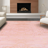 Ultra Soft Area Rug, Non Slip, Stain Resistant, Washable Area Rugs for Living Room, Bedroom, Chic Contemporary Tassel Accent Mat(Pink)