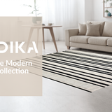 Contemporary Black and White Linear Contrast Featuring Bold Stripes(Beige)