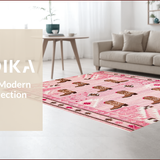 Ultra Soft Area Rug, Non Slip, Stain Resistant, Washable Area Rugs for Living Room, Bedroom, Trendy Pink Cowgirl Playroom Round Rug(Pink)