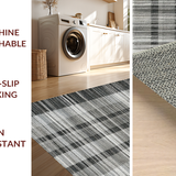 Ultra Soft Area Rug, Non Slip, Stain Resistant, Washable Area Rugs for Living Room, Bedroom, Graphic Monochrome Striped Area Rug(Black)