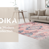 Ultra Soft Area Rug, Non Slip, Stain Resistant, Washable Area Rugs for Living Room, Bedroom, Luxurious Watercolor Floral Theme(Pink)