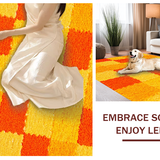 Ultra Soft Area Rug, Non Slip, Stain Resistant, Washable Area Rugs for Living Room, Bedroom, Charming Irregular Shape Accent Piece(Orange)