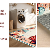 Ultra Soft Area Rug, Non Slip, Stain Resistant, Washable Area Rugs for Living Room, Bedroom, Playful Coastal Color Burst(Beige)