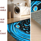 Ultra Soft Area Rug, Non Slip, Stain Resistant, Washable Area Rugs for Living Room, Bedroom, Dynamic Modern Graphic Theme(Blue)