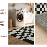 Ultra Soft Area Rug, Non Slip, Stain Resistant, Washable Area Rugs for Living Room, Bedroom, Washable Checkered Bedroom Carpet for Minimalist Decor(Gray)