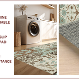 Ultra Soft Area Rug, Non Slip, Stain Resistant, Washable Area Rugs for Living Room, Bedroom, Boho Floral Patchwork Living Room Non Slip Rug(Brown)
