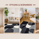 Contemporary Black and White Swirls(Black)