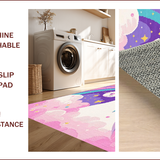 Ultra Soft Area Rug, Non Slip, Stain Resistant, Washable Area Rugs for Living Room, Bedroom, Charming Rainbow Youthful Aesthetic(White)