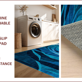 Ultra Soft Area Rug, Non Slip, Stain Resistant, Washable Area Rugs for Living Room, Bedroom, Serene Oceanic Color Blend(Blue)