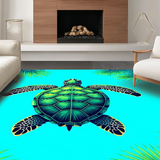 Fresh Tropical Vibes Floor Covering(Blue)