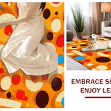 Ultra Soft Area Rug, Non Slip, Stain Resistant, Washable Area Rugs for Living Room, Bedroom, Fun Round Visual Learning Adventure(Orange)