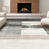 Ultra Soft Area Rug, Non Slip, Stain Resistant, Washable Area Rugs for Living Room, Bedroom, Sleek Geometric Soft Gray Palette(Gray)