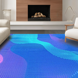 Ultra Soft Area Rug, Non Slip, Stain Resistant, Washable Area Rugs for Living Room, Bedroom, Artful Gradient Swirl Motif(Blue)