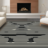 Ultra Soft Area Rug, Non Slip, Stain Resistant, Washable Area Rugs for Living Room, Bedroom, Rustic Glam Zebra Print Elegance(Black)
