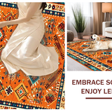 Ultra Soft Area Rug, Non Slip, Stain Resistant, Washable Area Rugs for Living Room, Bedroom, Sophisticated Warm Tones Tiled Look(Orange)