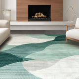 Ultra Soft Area Rug, Non Slip, Stain Resistant, Washable Area Rugs for Living Room, Bedroom, Elegant Ivory Geometric Motif(Gray)
