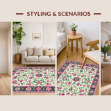 Ultra Soft Area Rug, Non Slip, Stain Resistant, Washable Area Rugs for Living Room, Bedroom, Trendy Cozy Color Block Design(Ivory)