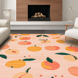 Ultra Soft Area Rug, Non Slip, Stain Resistant, Washable Area Rugs for Living Room, Bedroom, Charming Coral Fruit Motif Delight(Pink)